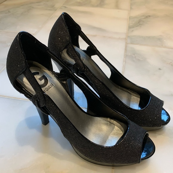 G by Guess Sparkly Black Platform Heel - Picture 2 of 5